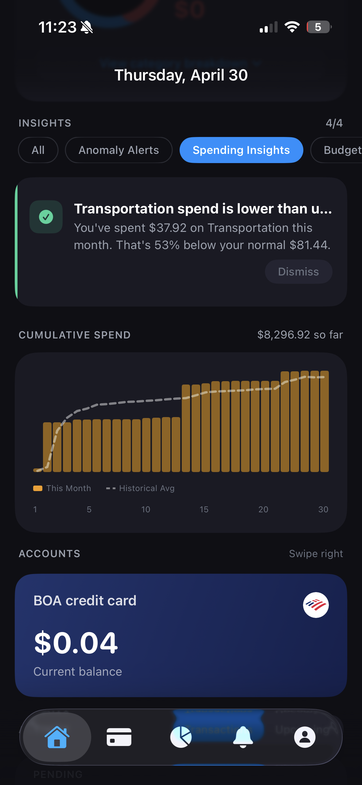 Spending insights